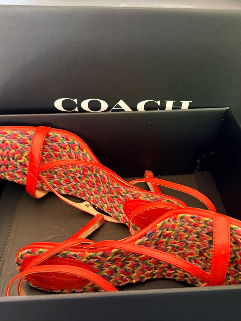 Coach  Multicolor Woven Espadrille Sandals